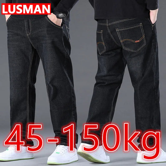 Jean Noir à Jambes Larges pour Homme, Pantalon Baggy, Grande Taille 48 50, 45-150kg