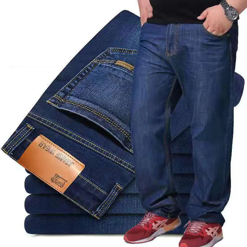 Jean en Denim pour homme, pantalon ample, taille haute, grande taille, 10xl