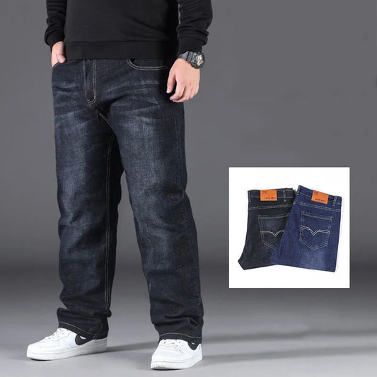 Jean Noir en Denim pour Homme, Pantalon Respirant, Baggy Droit, Décontracté, Streetwear, Grande Taille 50, 10XL