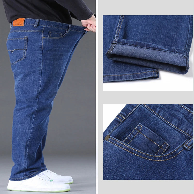 Jean en Denim de Grande Taille pour Homme, Pantalon à Jambes Larges, de 45 à 150kg