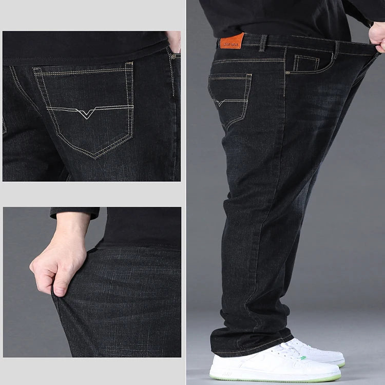 Jean en Denim de Grande Taille pour Homme, Pantalon à Jambes Larges, de 45 à 150kg