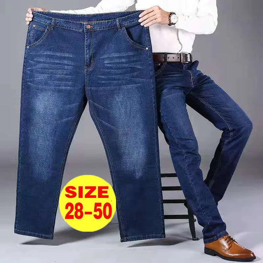 Jean Respzed en Denim pour Homme, Pantalon Droit, Baggy, Décontracté, Grande Taille 50, 10XL