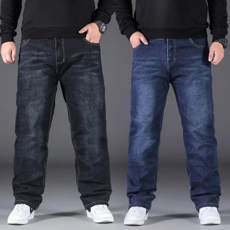 Jean Droit en Denim pour Homme, Pantalon Surdimensionné, Décontracté, Grande Taille 10XL, Style Urbain, 50 Pièces