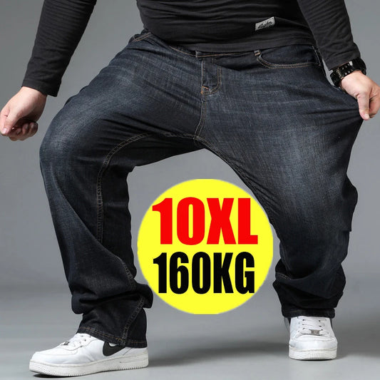 Jean en Denim pour homme, pantalon ample, taille haute, grande taille, 10xl