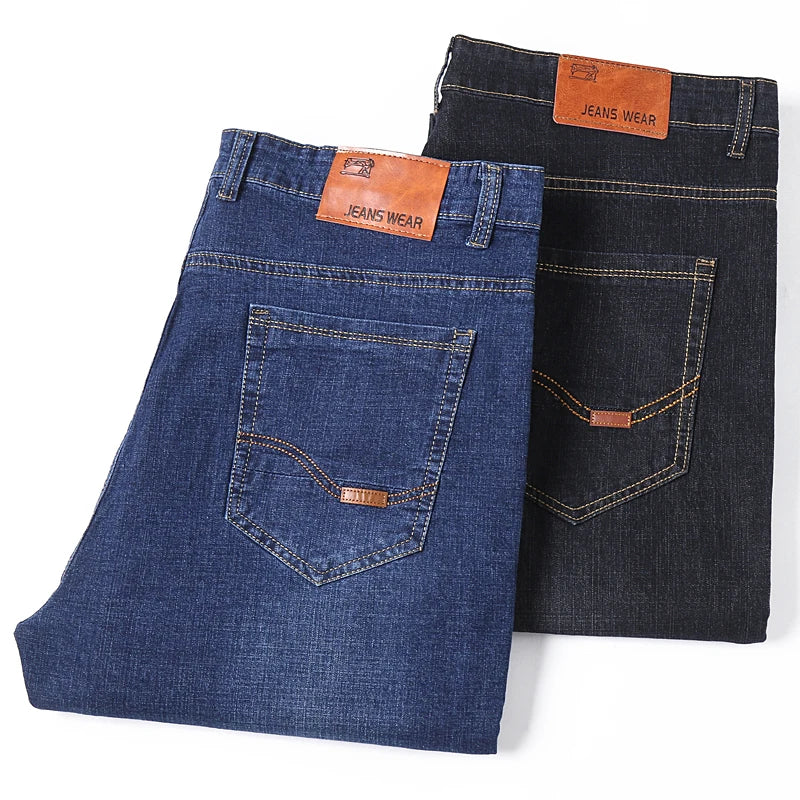 Jeans à jambes larges pour hommes, pantalons en denim, tissu à commande haute, grande taille, 45-150kg, grandes zones, bre